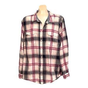 💚 St. John’s Bay Plaid Button-Up Shirt, Size 3X